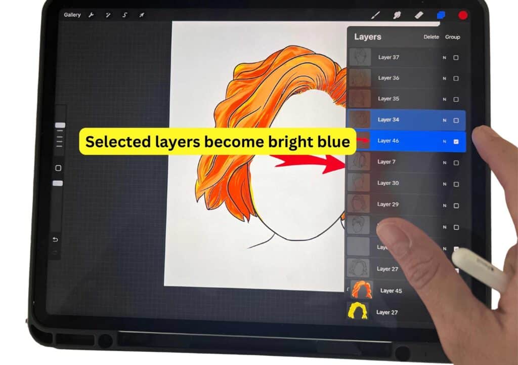 How to Select Multiple Layers in Procreate - Artsydee - Drawing