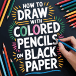 how to draw wit colored pencils on black paper