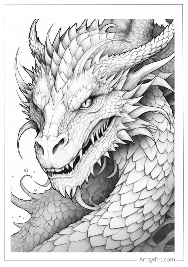 Fantasy Art Fun: Dive Into 49 Free Dragon Coloring Pages - Artsydee 