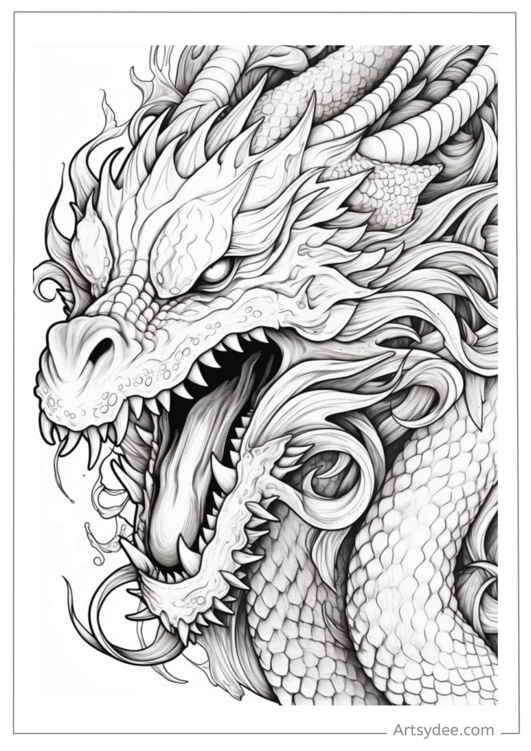 Fantasy Art Fun: Dive Into 49 Free Dragon Coloring Pages - Artsydee ...