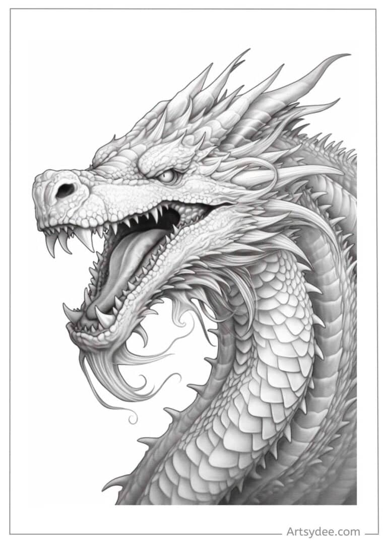 Fantasy Art Fun: Dive Into 49 Free Dragon Coloring Pages - Artsydee 