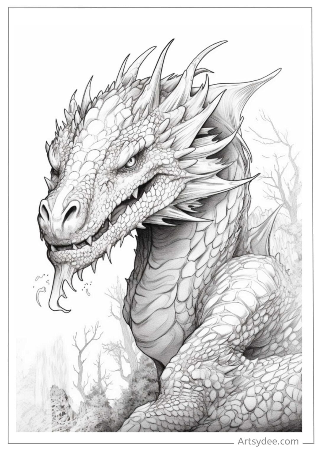 Fantasy Art Fun: Dive Into 49 Free Dragon Coloring Pages - Artsydee ...