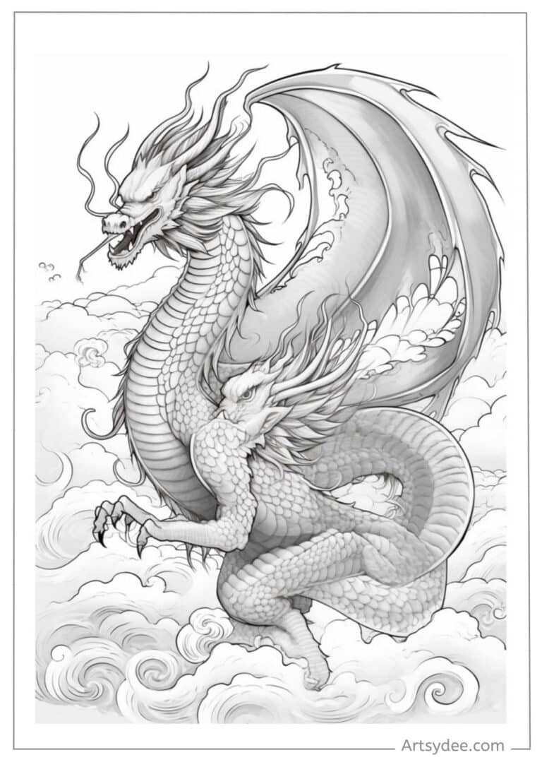 Fantasy Art Fun: Dive Into 49 Free Dragon Coloring Pages - Artsydee ...