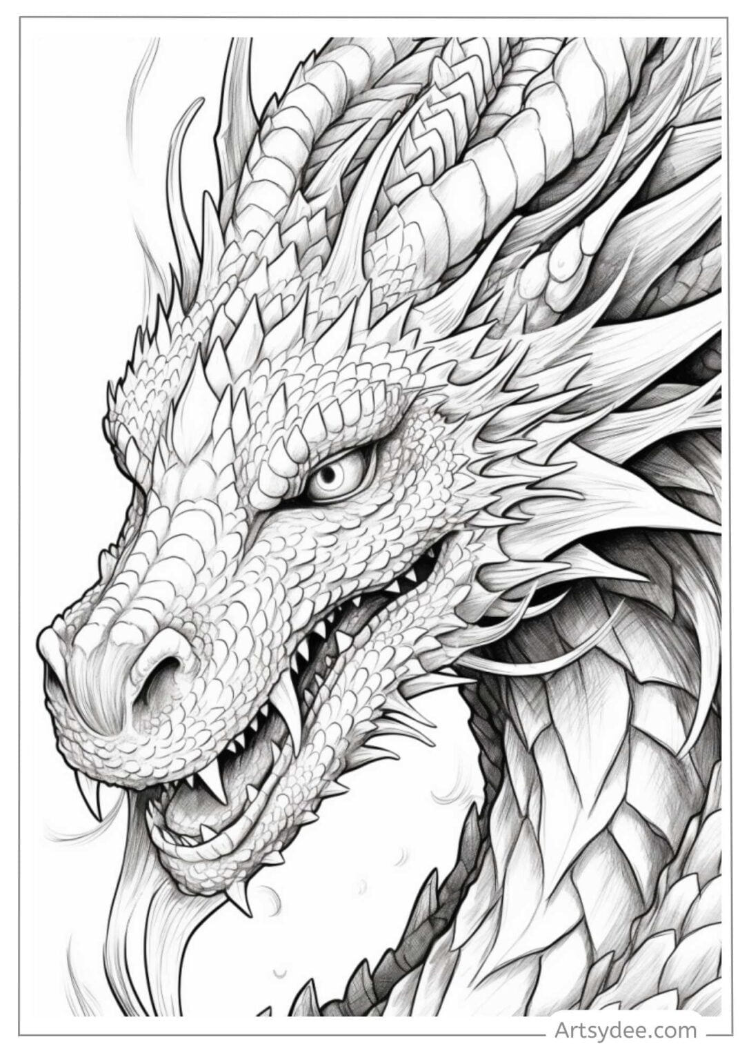 Fantasy Art Fun: Dive Into 49 Free Dragon Coloring Pages - Artsydee ...