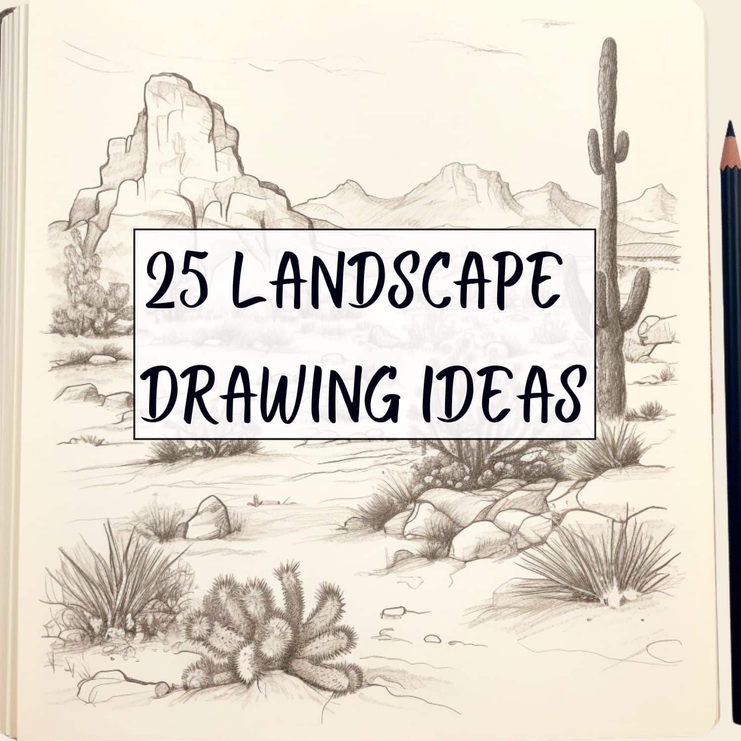 Easy Landscape Drawing Using Ink Page Border Background Word Template And  Google Docs For Free Download