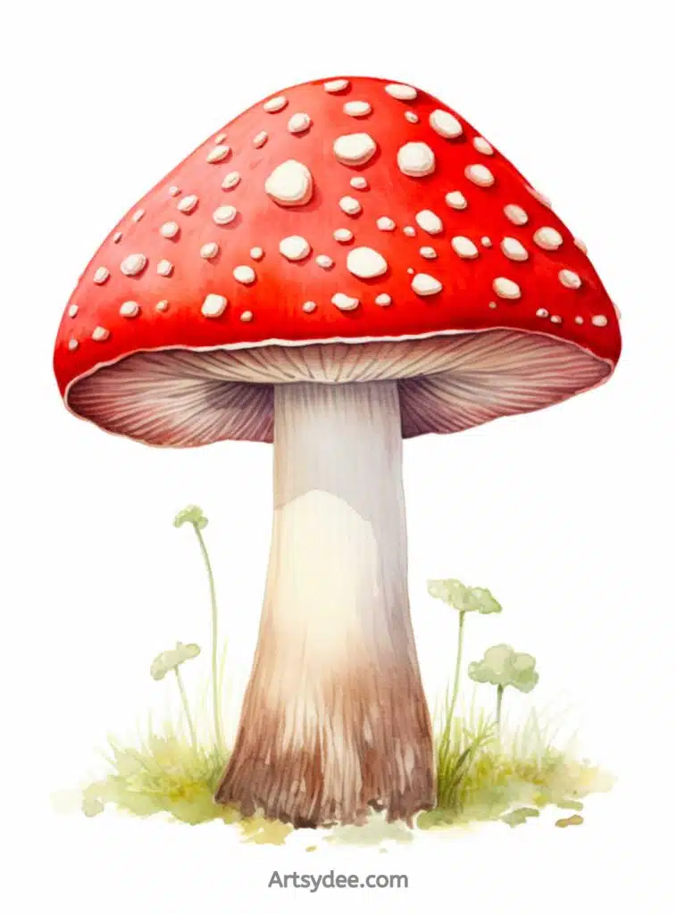 Free mushroom drawing to print and color - Mushrooms Kids Coloring Pages