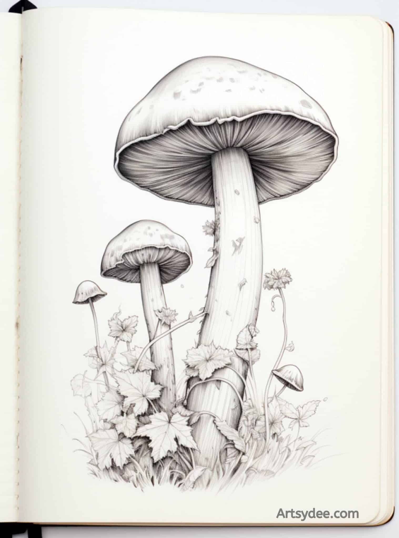 30+ Easy Mushroom Drawing Ideas For Your Sketchbook - Artsydee ...