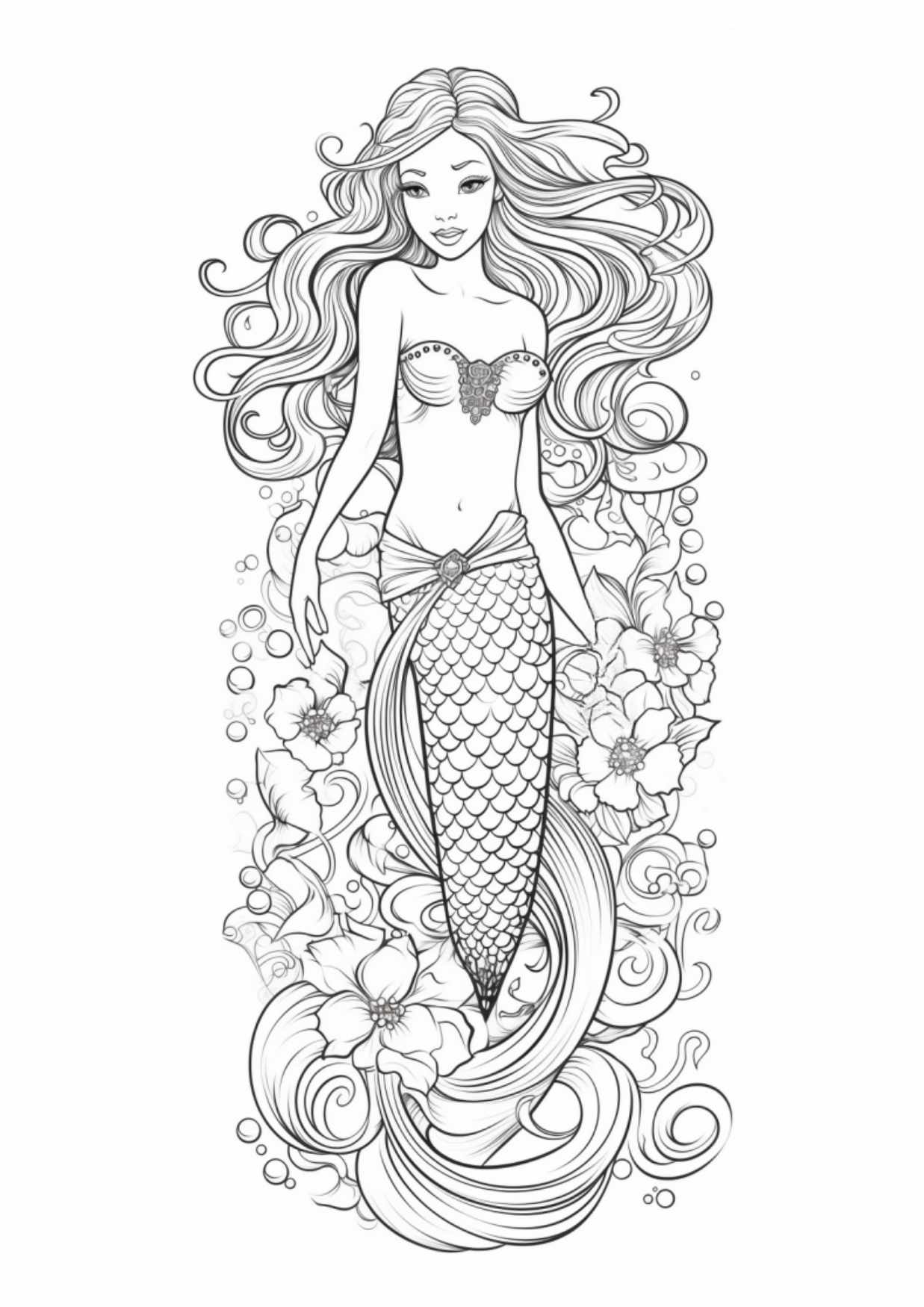 43 Mermaid Coloring Pages: Dive Into Magical Underwater Worlds 