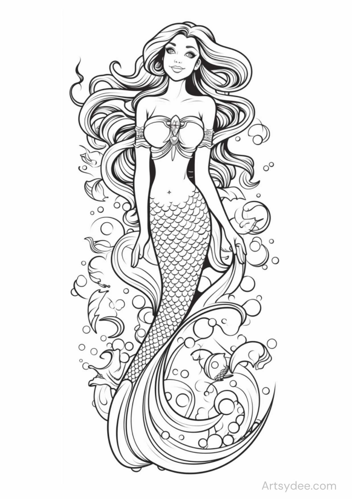 43 Mermaid Coloring Pages: Dive Into Magical Underwater Worlds ...