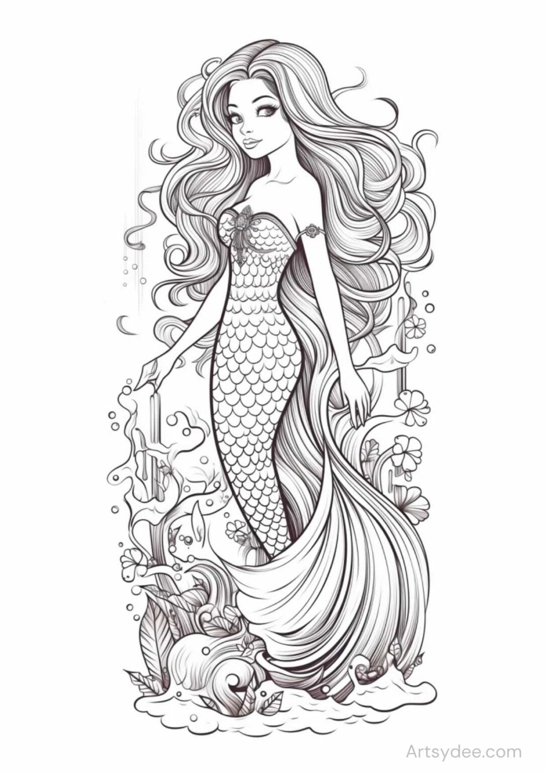 43 Mermaid Coloring Pages: Dive Into Magical Underwater Worlds ...