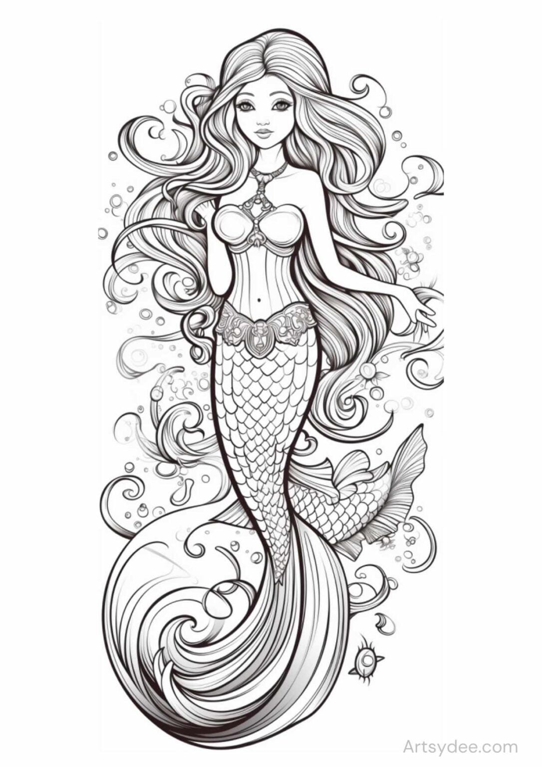 43 Mermaid Coloring Pages: Dive Into Magical Underwater Worlds ...