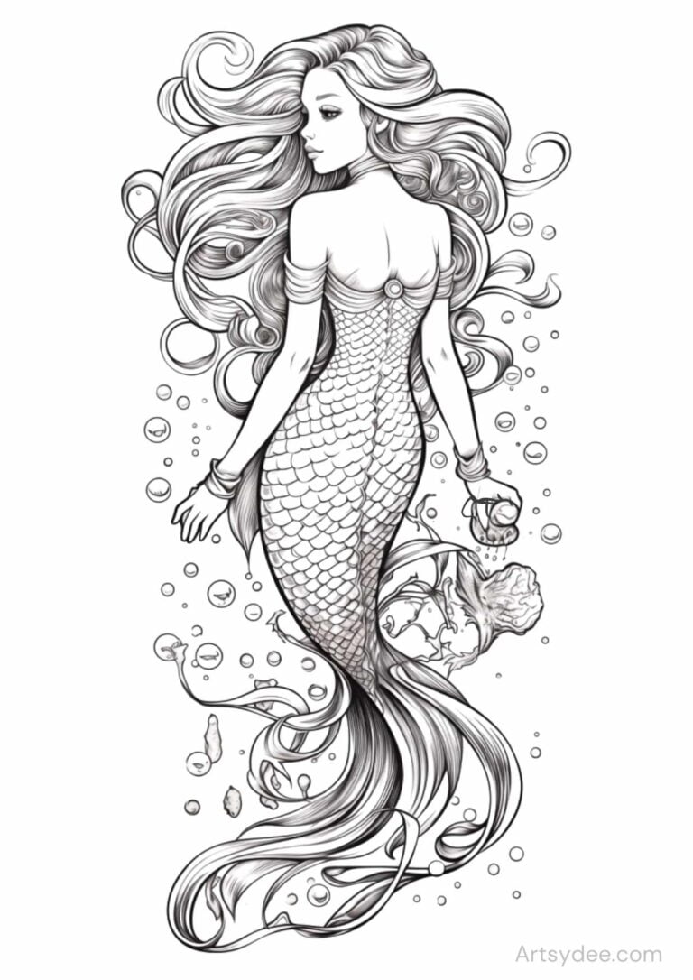 43 Mermaid Coloring Pages: Dive Into Magical Underwater Worlds ...