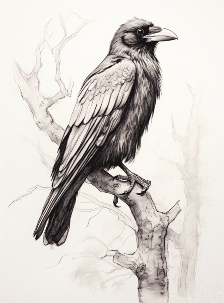 Pencil drawing ideas crow