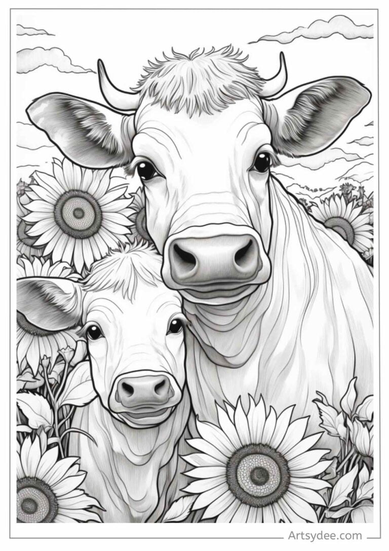 10 Unique Cow Coloring Pages for Kids and Adults to Unleash Your Creativity