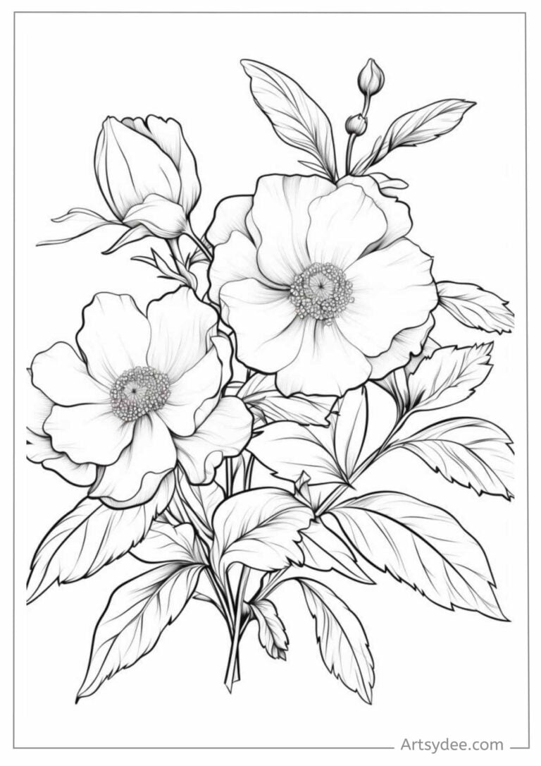 Blossom Your Creativity: 60+ Free Flower Coloring Pages to Inspire Your ...