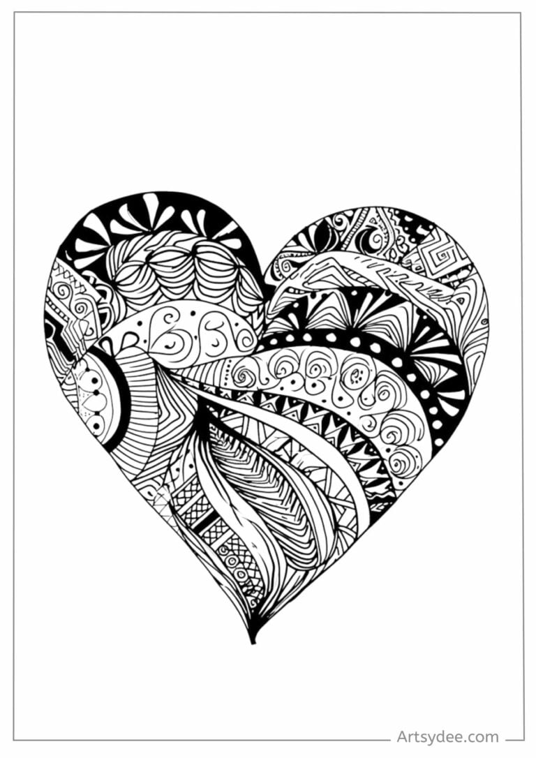 Embrace the Art of Love with 17 Free Printable Heart Coloring Pages ...