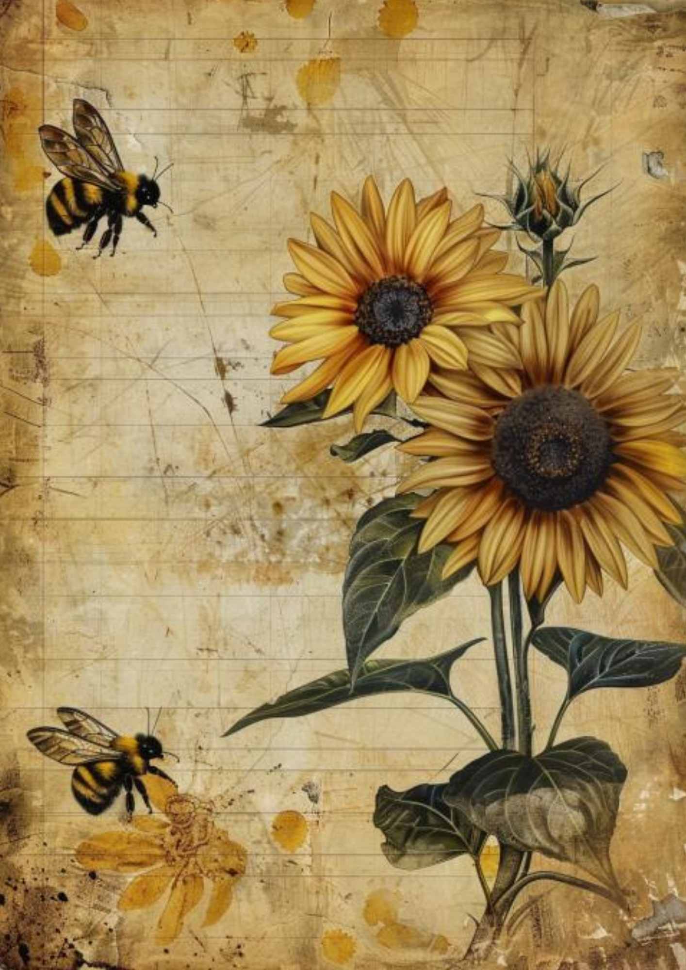 80+ Sunflower Junk Journal Pages (Free Printables for Your Crafting ...