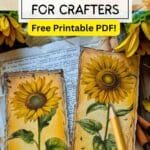 sunflower junk journal pages free printables