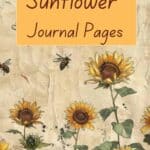 sunflower junk journal pages free printables