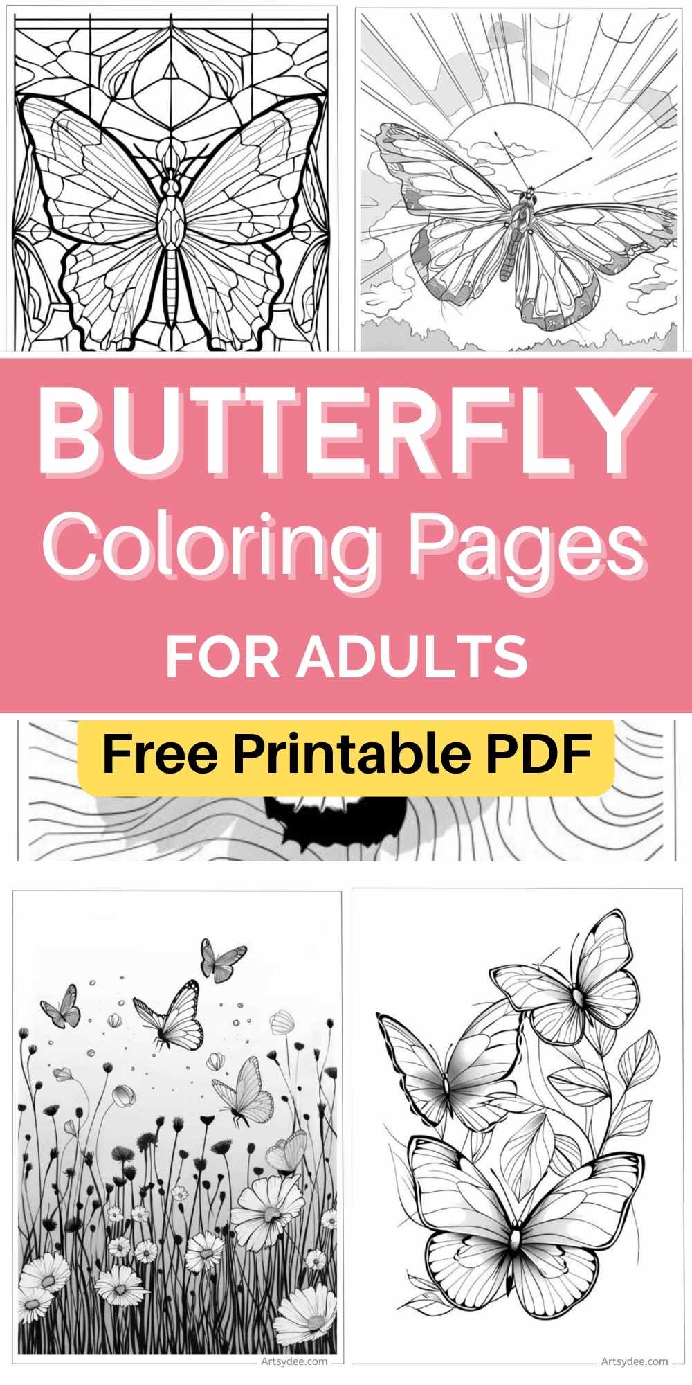 80+ Butterfly Coloring Pages for Adults & Children (Free Printable PDF ...