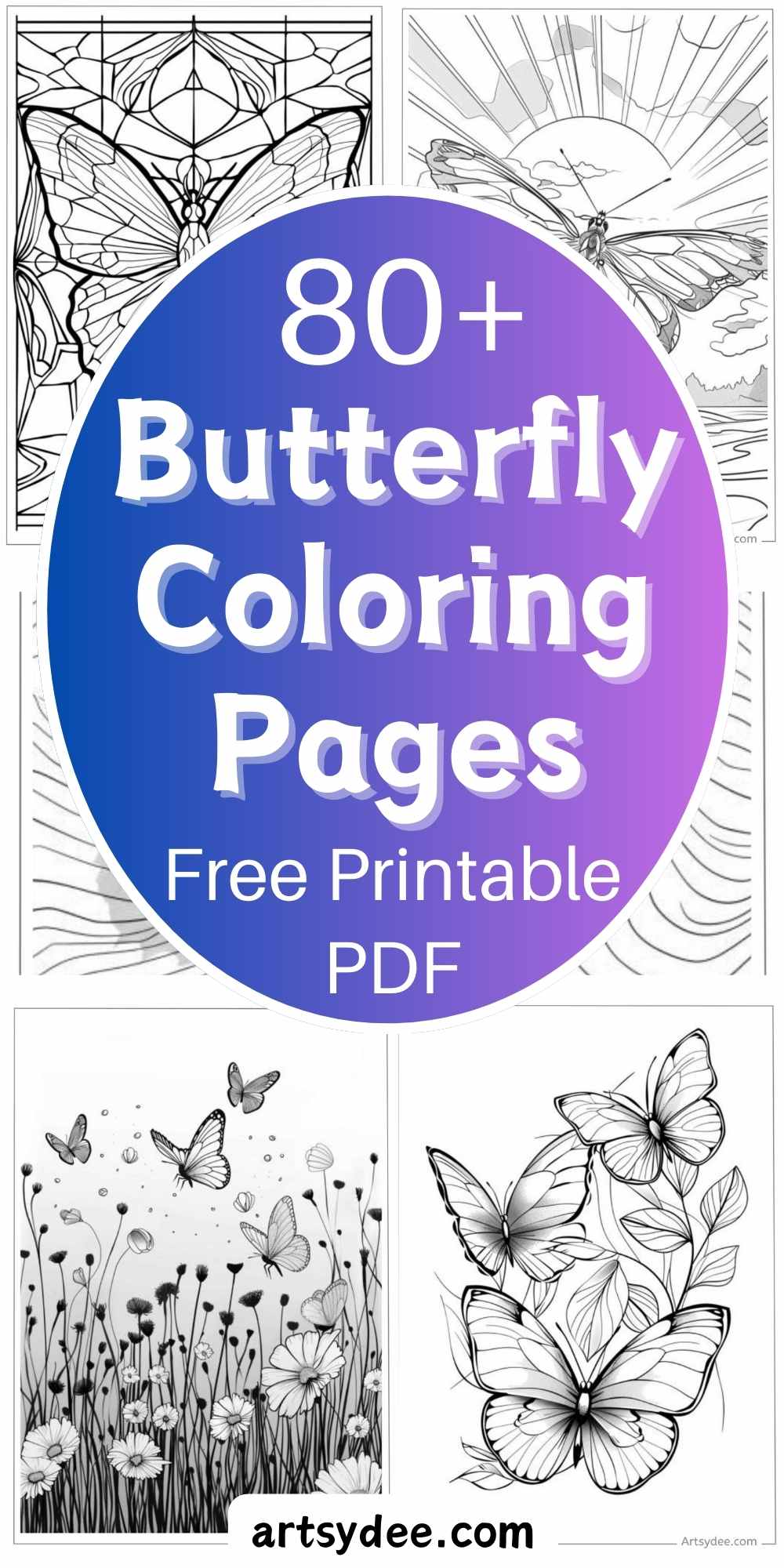 80+ Butterfly Coloring Pages for Adults & Children (Free Printable PDF ...