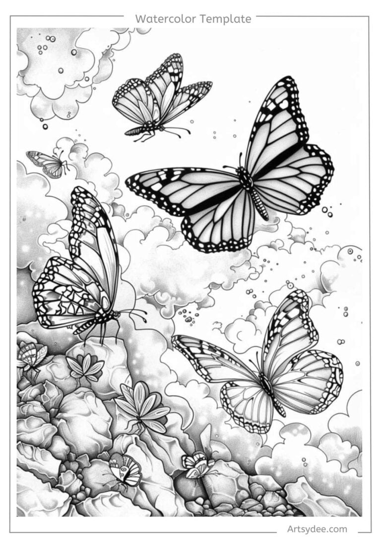 butterfly template for watercolor