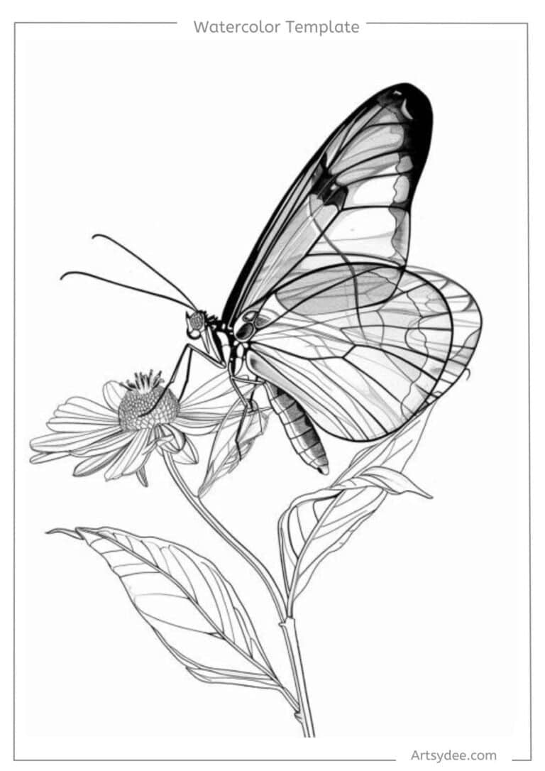 butterfly template for watercolor