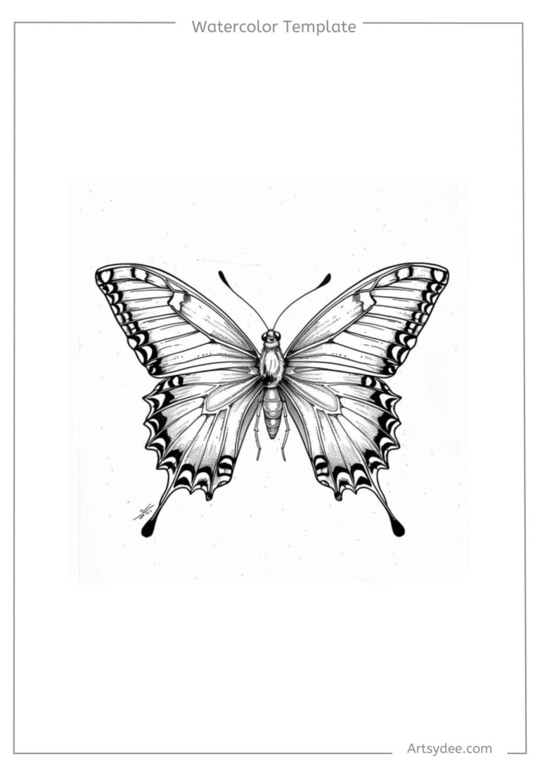 butterfly template for watercolor