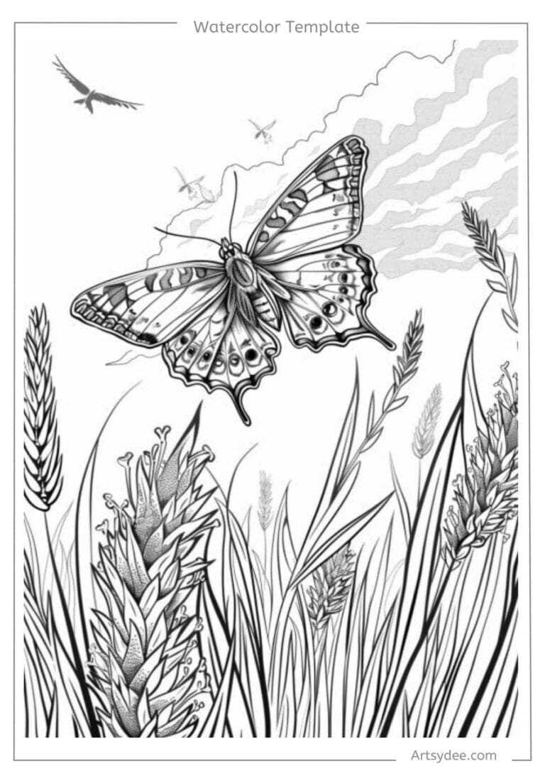 butterfly template for watercolor