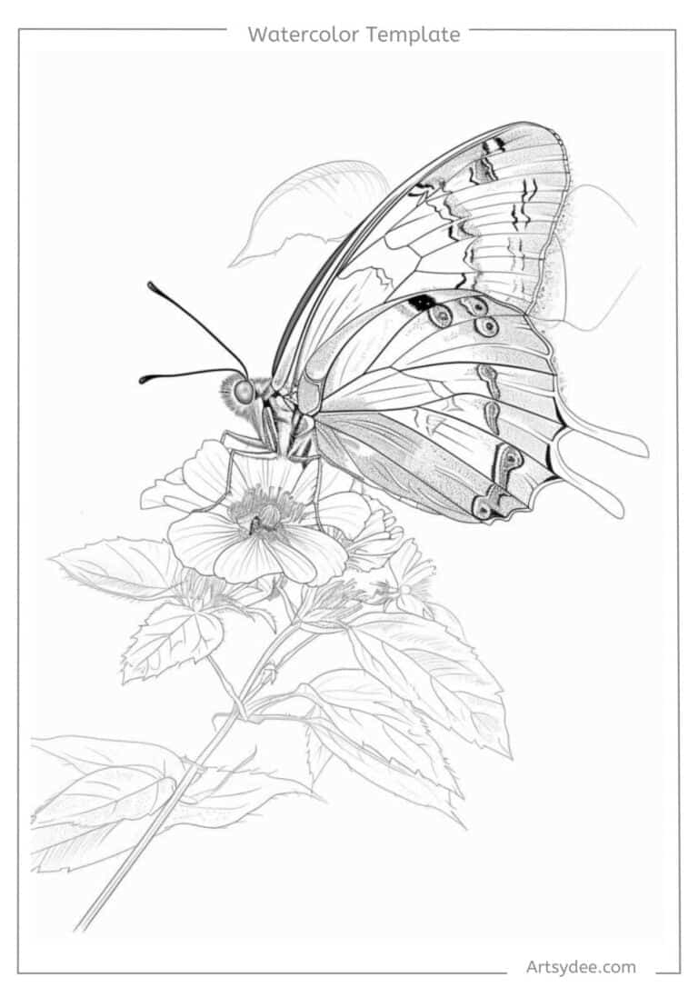 butterfly template for watercolor