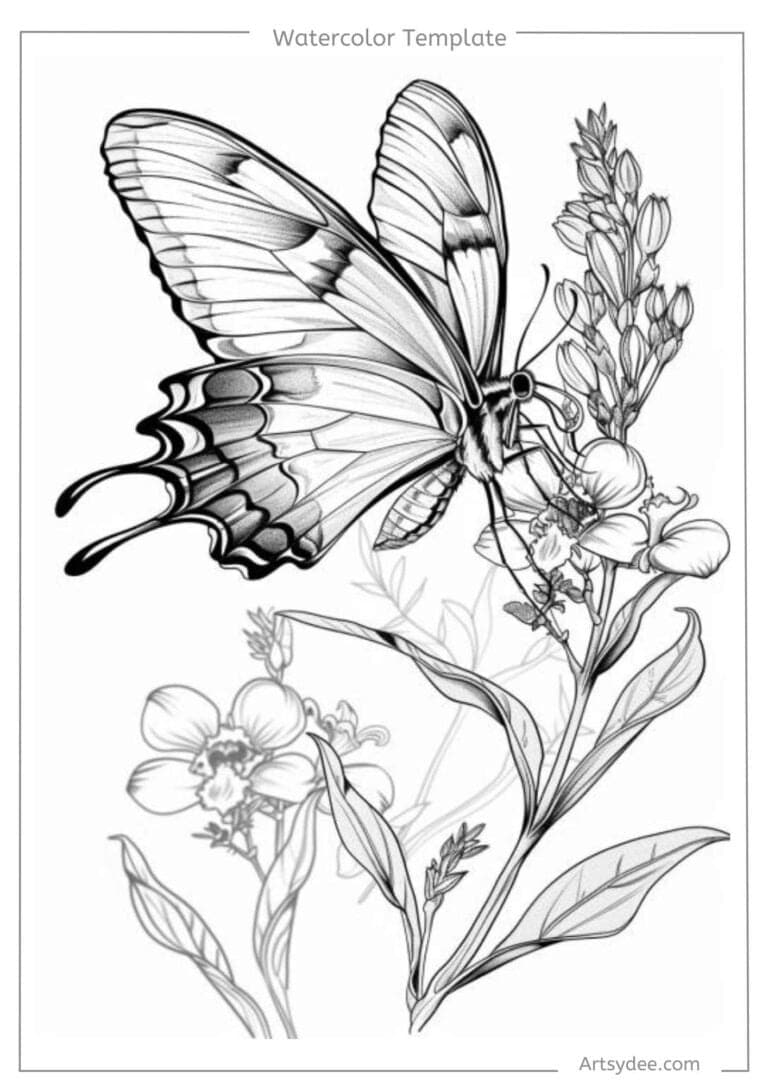 butterfly template for watercolor