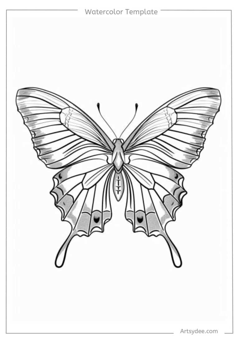 butterfly template for watercolor