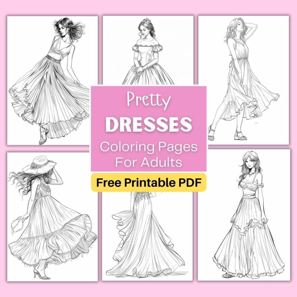 40+ FREE Dress Coloring Pages! (Printable PDF) - Artsydee - Drawing ...