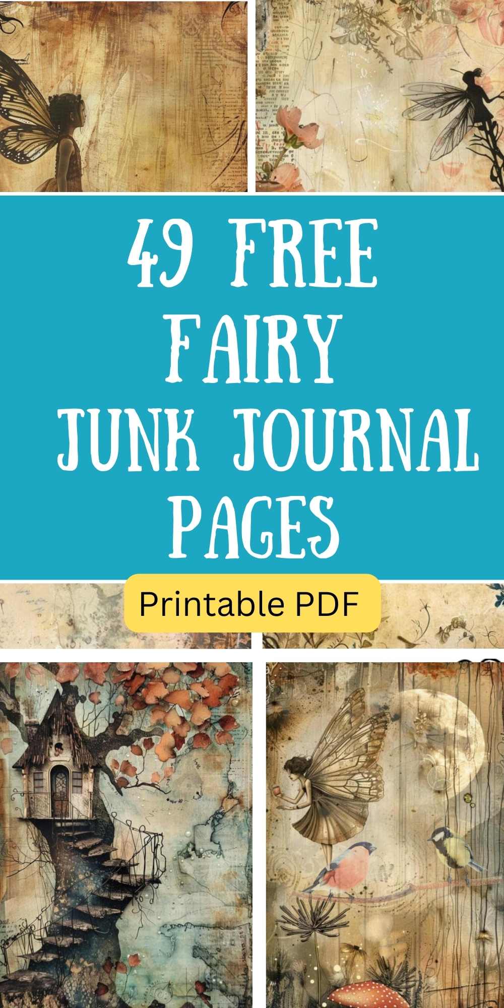 49 Free Printable Fairy Junk Journal Pages! - Artsydee - Drawing 