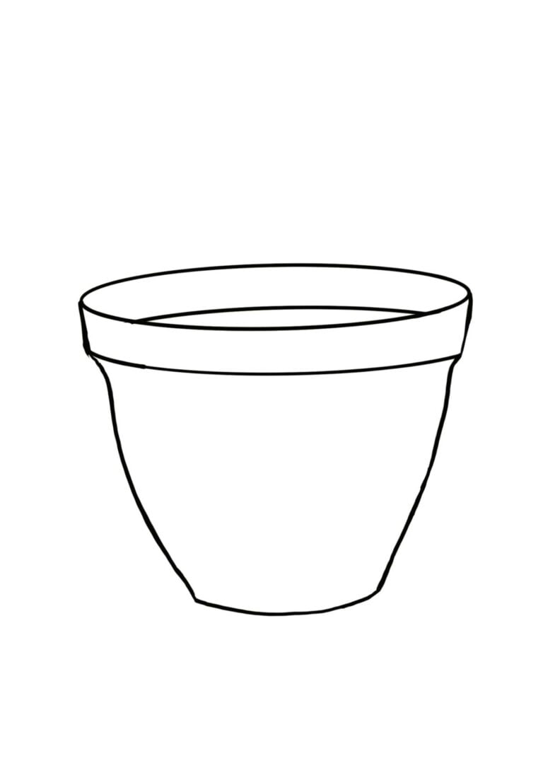 Flower Pot Template single blank pot