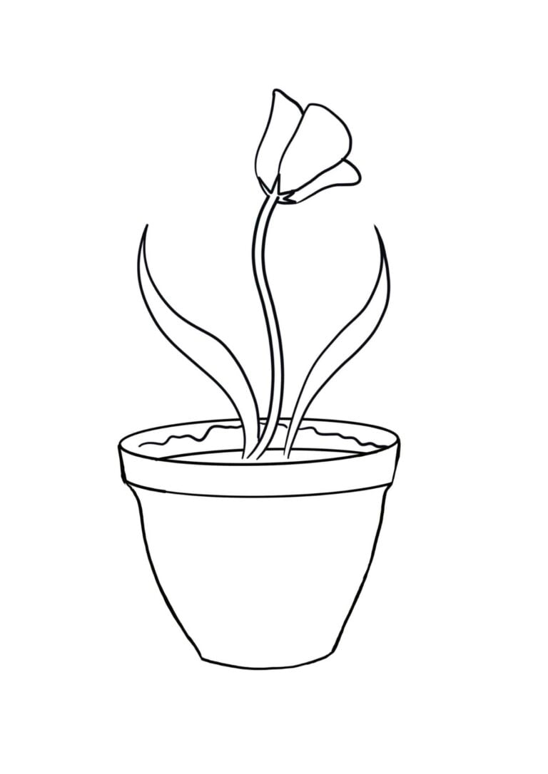 Flower Pot Template with flower (2)