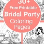 bridal party coloring pages