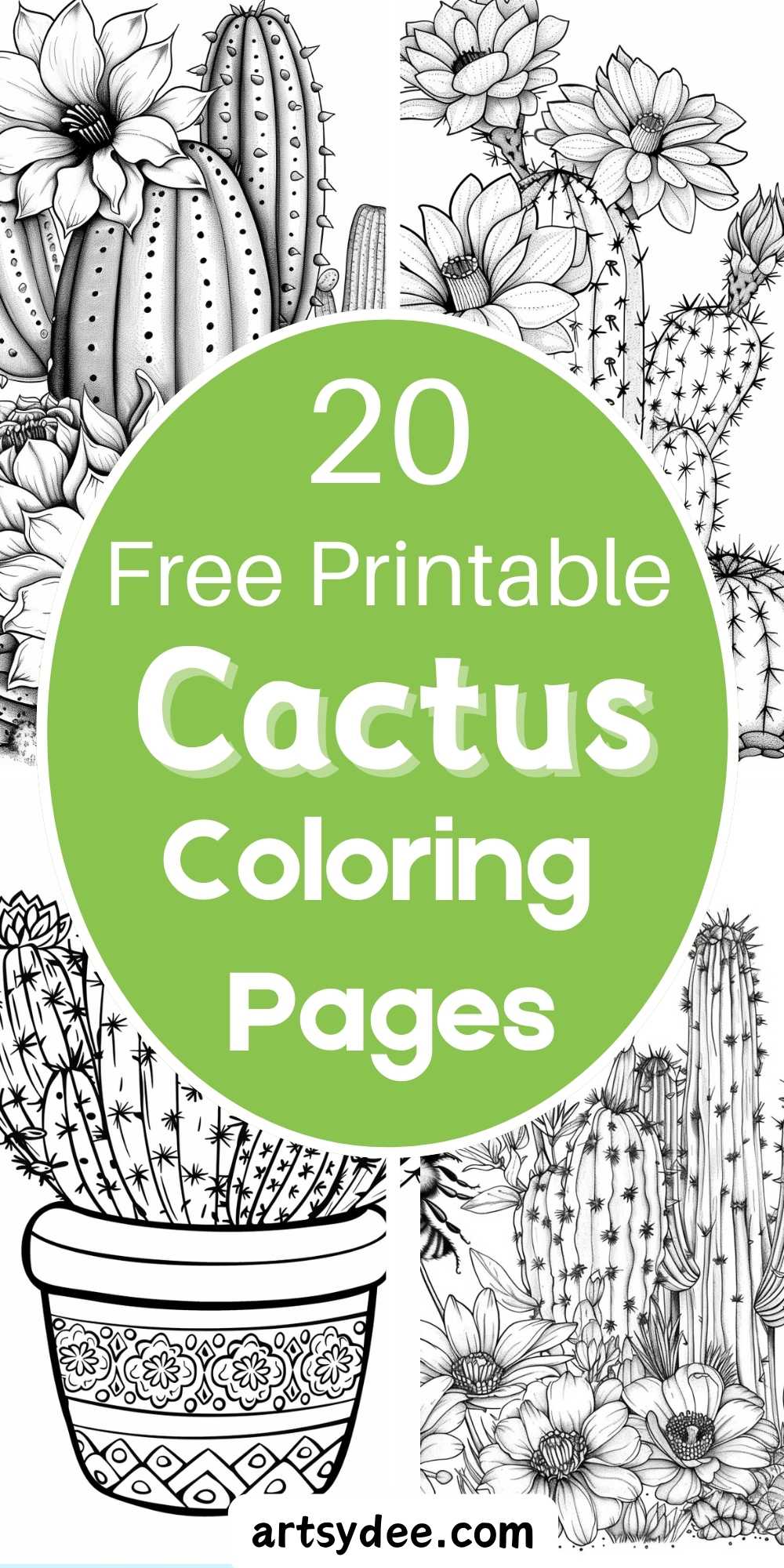 Prickly Fun: 20 Free Printable Cactus Coloring Pages to Brighten Your ...