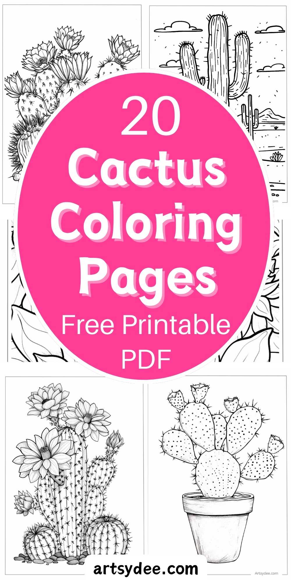 Prickly Fun: 20 Free Printable Cactus Coloring Pages to Brighten Your ...