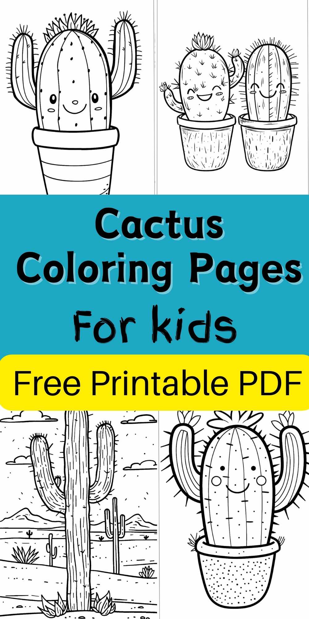 Prickly Fun: 20 Free Printable Cactus Coloring Pages to Brighten Your ...