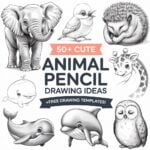 cute animal pencil drawings