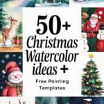 50+ Christmas Watercolor Ideas +Free Watercolor Templates