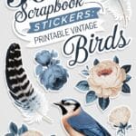 printable scrapbook stickers vintage birds artsydee