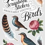 printable scrapbook stickers vintage birds artsydee