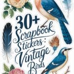 printable scrapbook stickers vintage birds artsydee