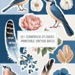 printable scrapbook stickers vintage birds artsydee