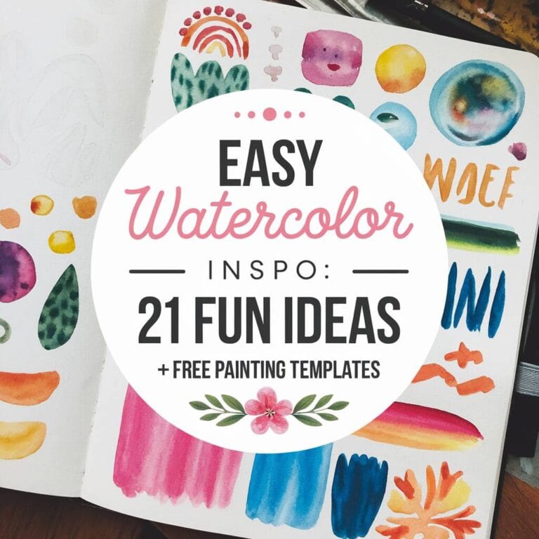 21 Easy Watercolor Inspo & Ideas for Beginners (+Free Printable ...