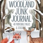 winter woodland junk journal stickers & pages