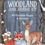 winter woodland junk journal stickers & pages