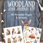 winter woodland junk journal stickers & pages